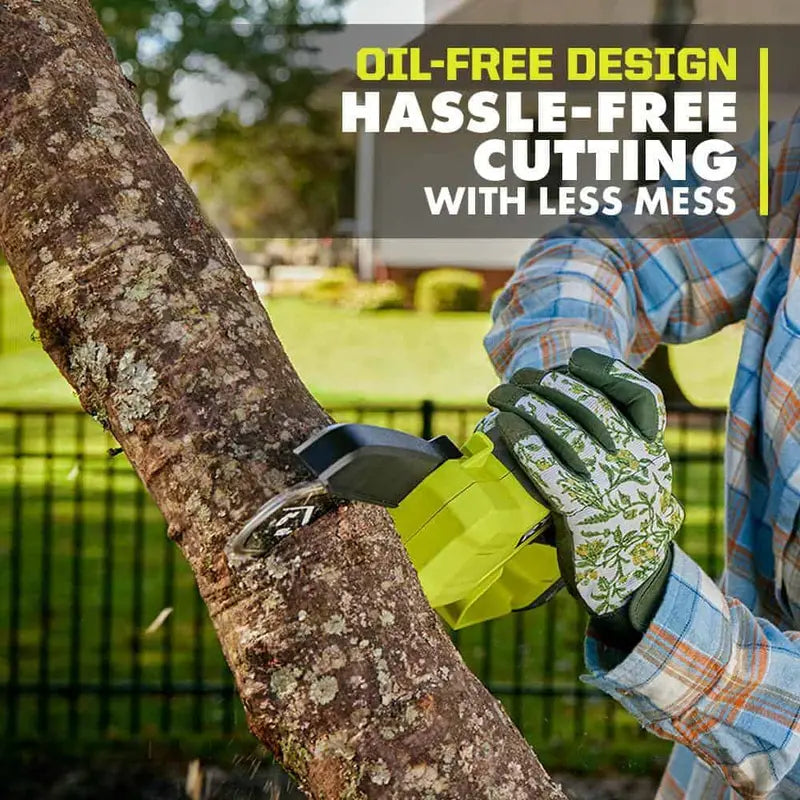 RYOBI ONE+ 18V 6″ Cordless Pruning Chainsaw Tool Only – Compact, Tool-less Tensioning, Oil-Free, 3-Year Warranty