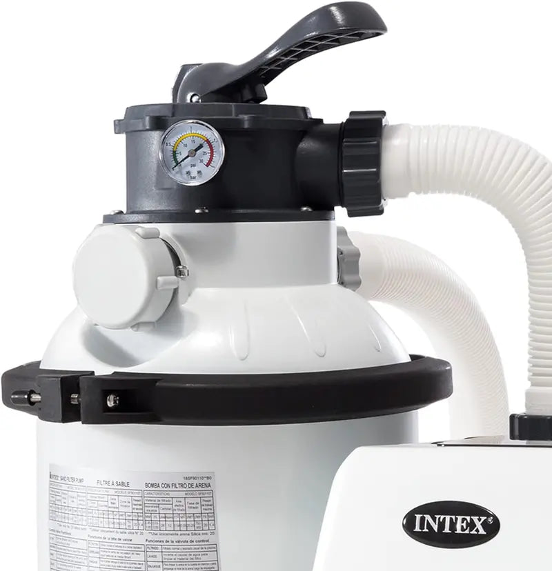 Intex Krystal Clear 16″ Sand Filter Pump (3,000 GPH) for Above-Ground Pools – Automatic Timer, GFCI Protection & 6-Function Control