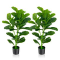 Realistic Fake Fiddle Leaf Fig Tree – Indoor Potted Plant Alternative