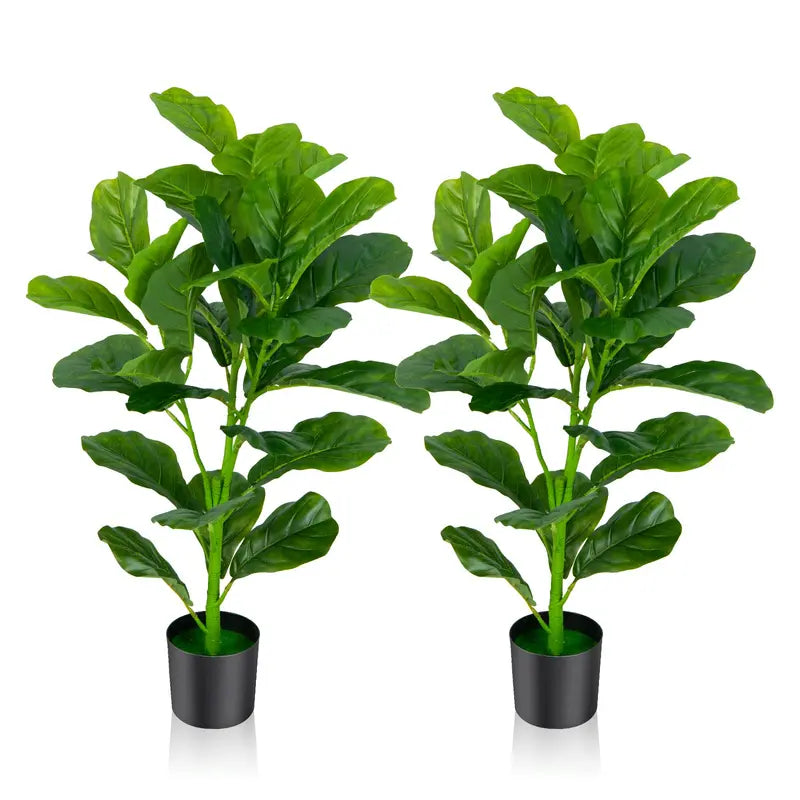 Realistic Fake Fiddle Leaf Fig Tree – Indoor Potted Plant Alternative
